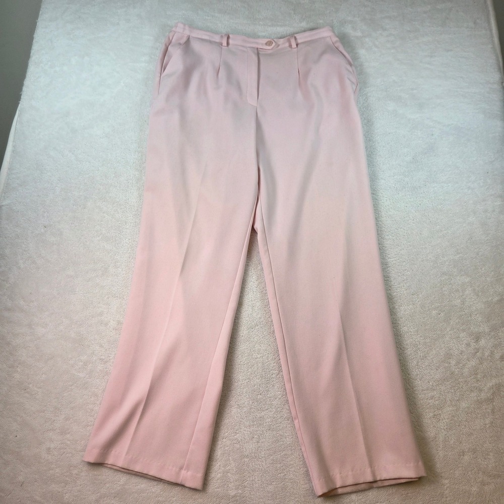 Sag Harbor Womens Pink Pleated Dress Pants Straight Leg Size 16 563060